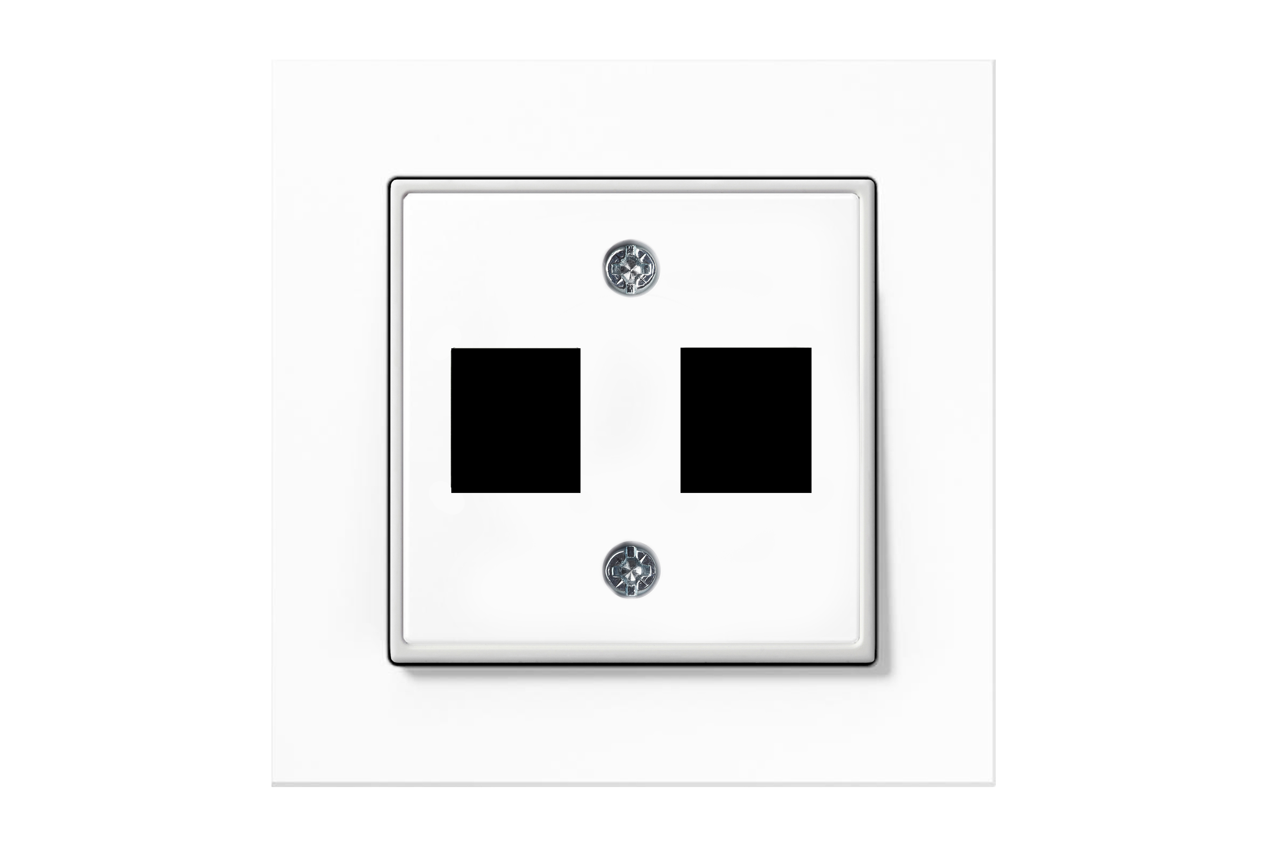 Apdaila (su atrama) 2x  “keystone” tipo lizdams, tiesi: komp/telef/TV/HDMI/USB, be rėmelio.  AIKL-022-01.E/WWM