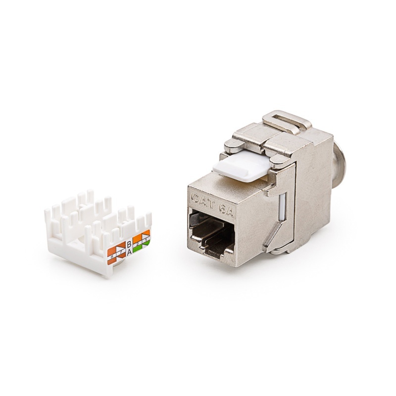 Modulis komp.RJ45 CAT6A.10gbps.ekranuotas "Keystone tipas" (komponentas montuoti apdailoje)