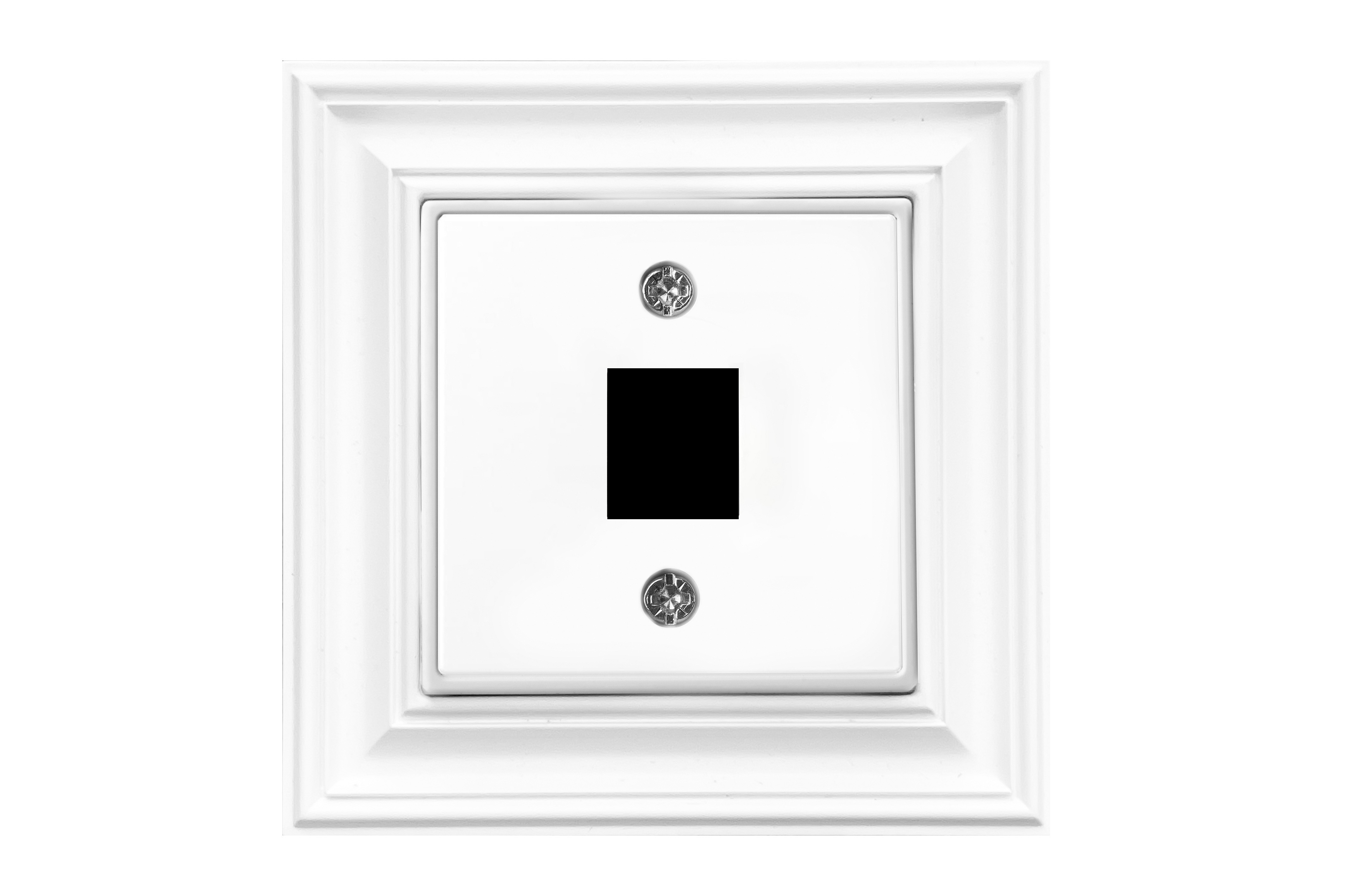 Apdaila (su atrama) “keystone” tipo lizdams, tiesi: komp/telef/TV/HDMI/USB, be rėmelio. AIKL-011-01.R/WWM
