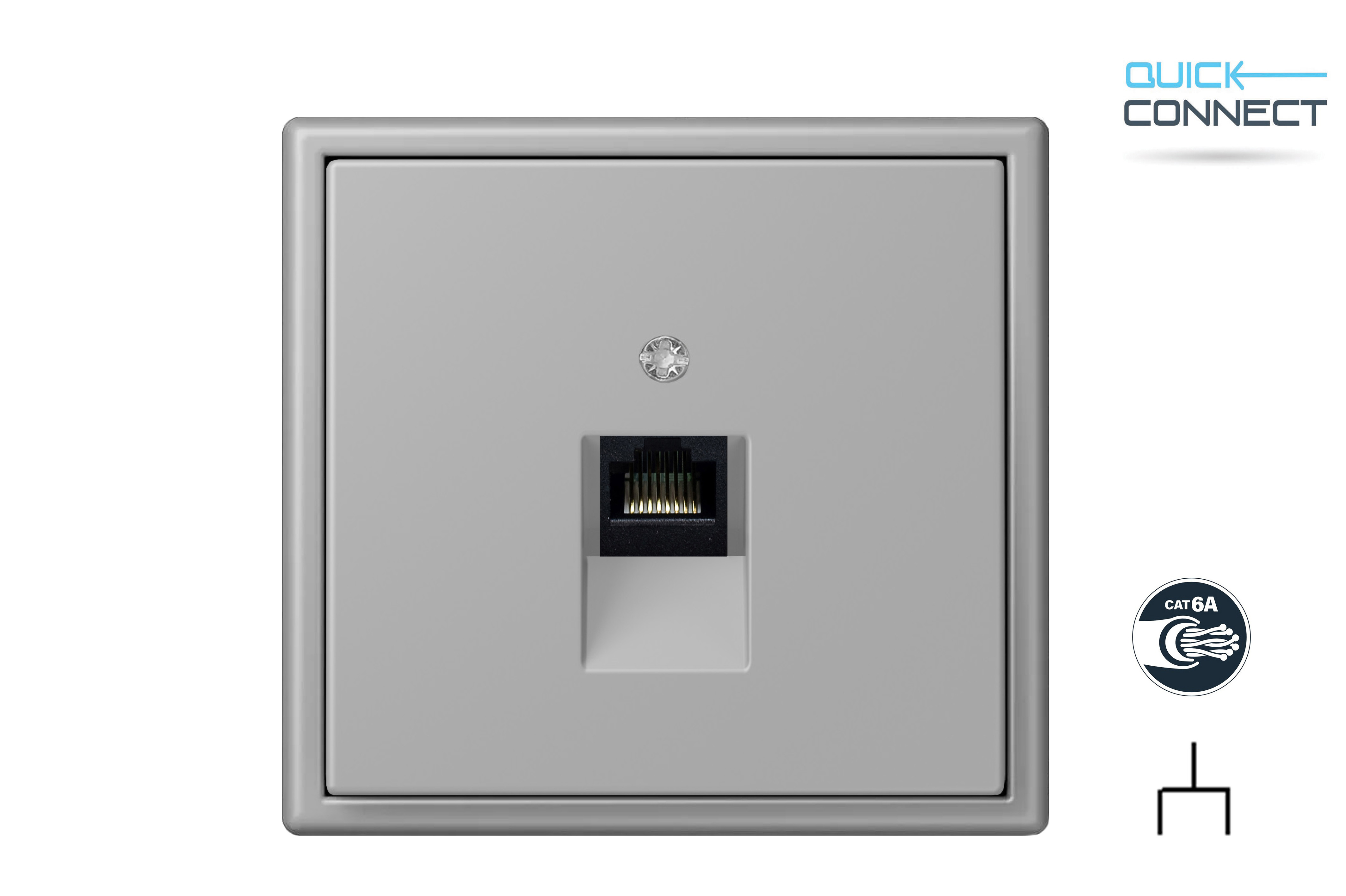 Kompiuterio lizdas RJ45. CAT 6A, be rėmelio. IKL-001-01.S_GM