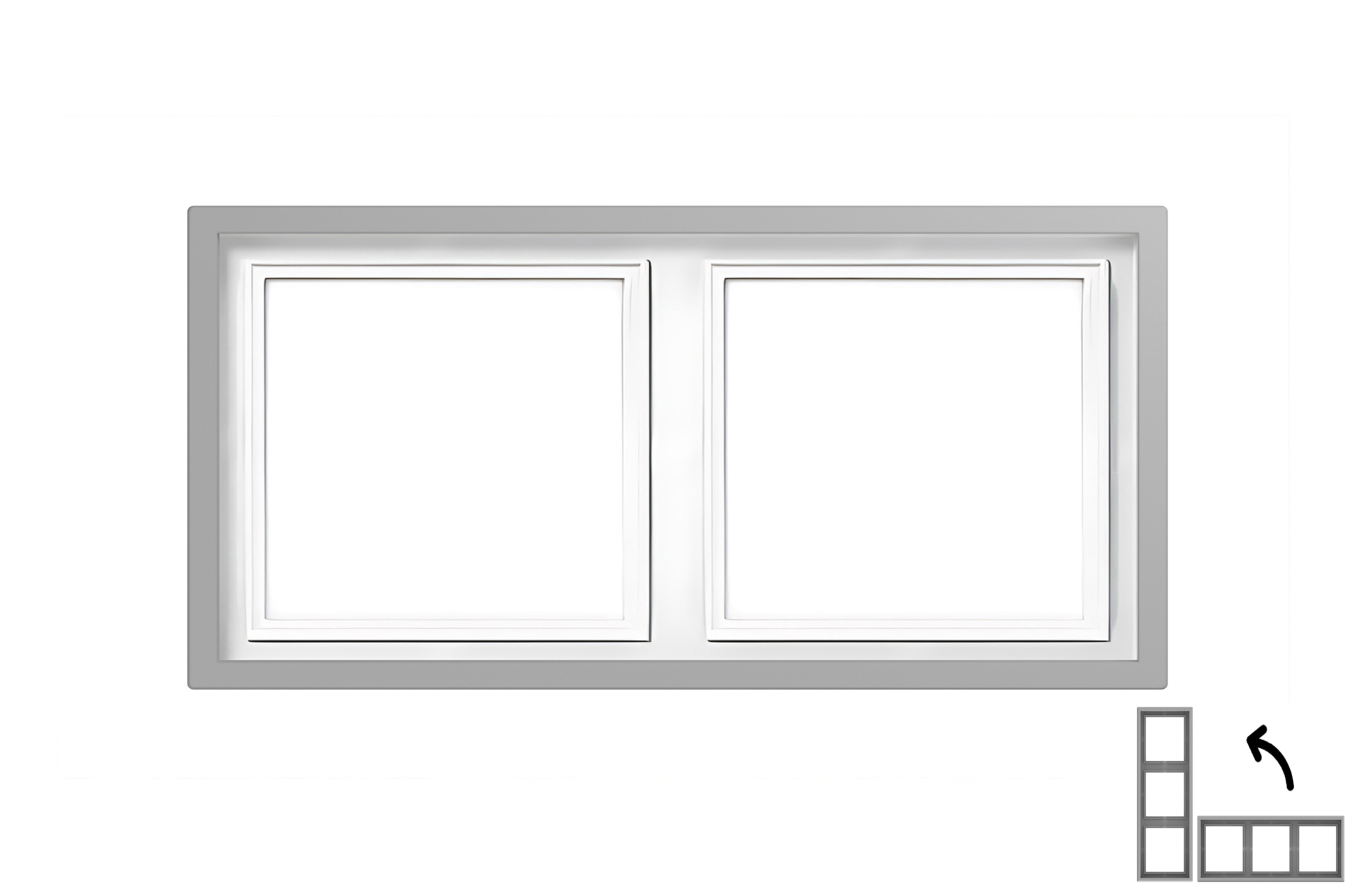 2-jų vietų rėmelis. Discreet Grey. K14-445-02.S_GM