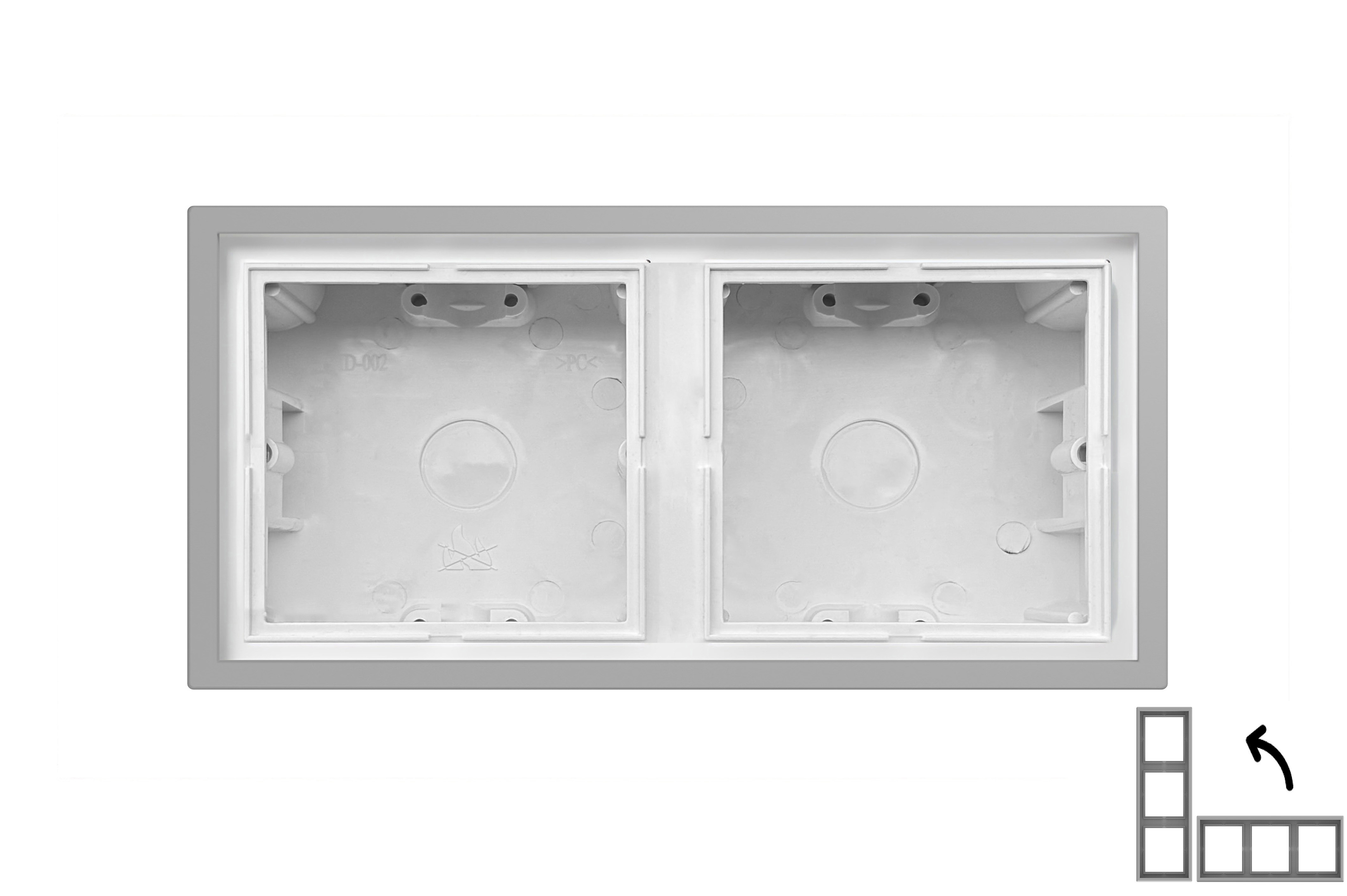 Pav. montav.dežutė 2-vietė "CUBE"84x155x47mm. Discreet Grey. PMD-002.S_GM