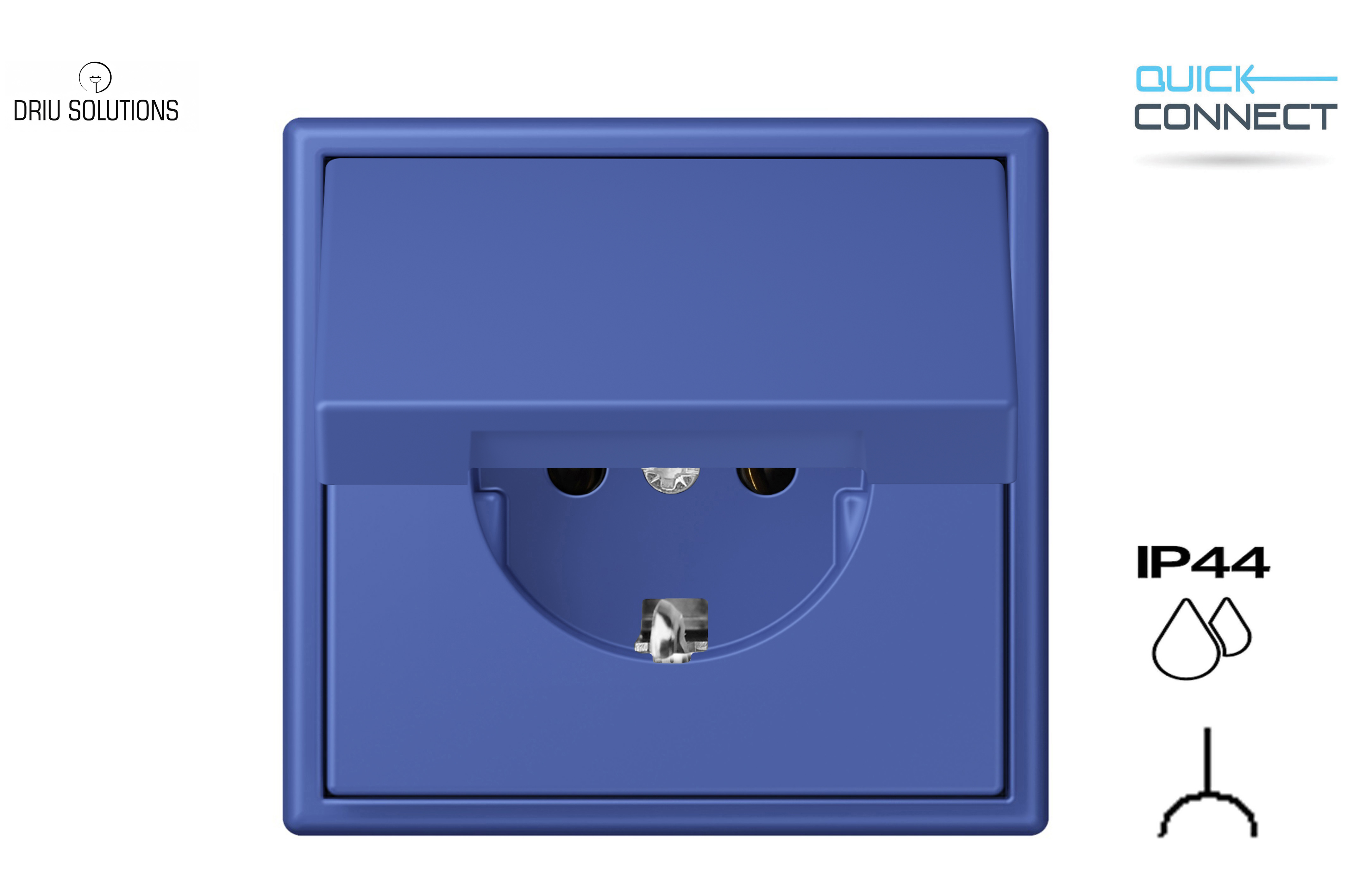 16A. 250V~ ﻿SCHUKO® ﻿ kištukinis lizdas "Profi" su spyr.kont. IP44, be rėmelio. IKL16-208-01.S_BO