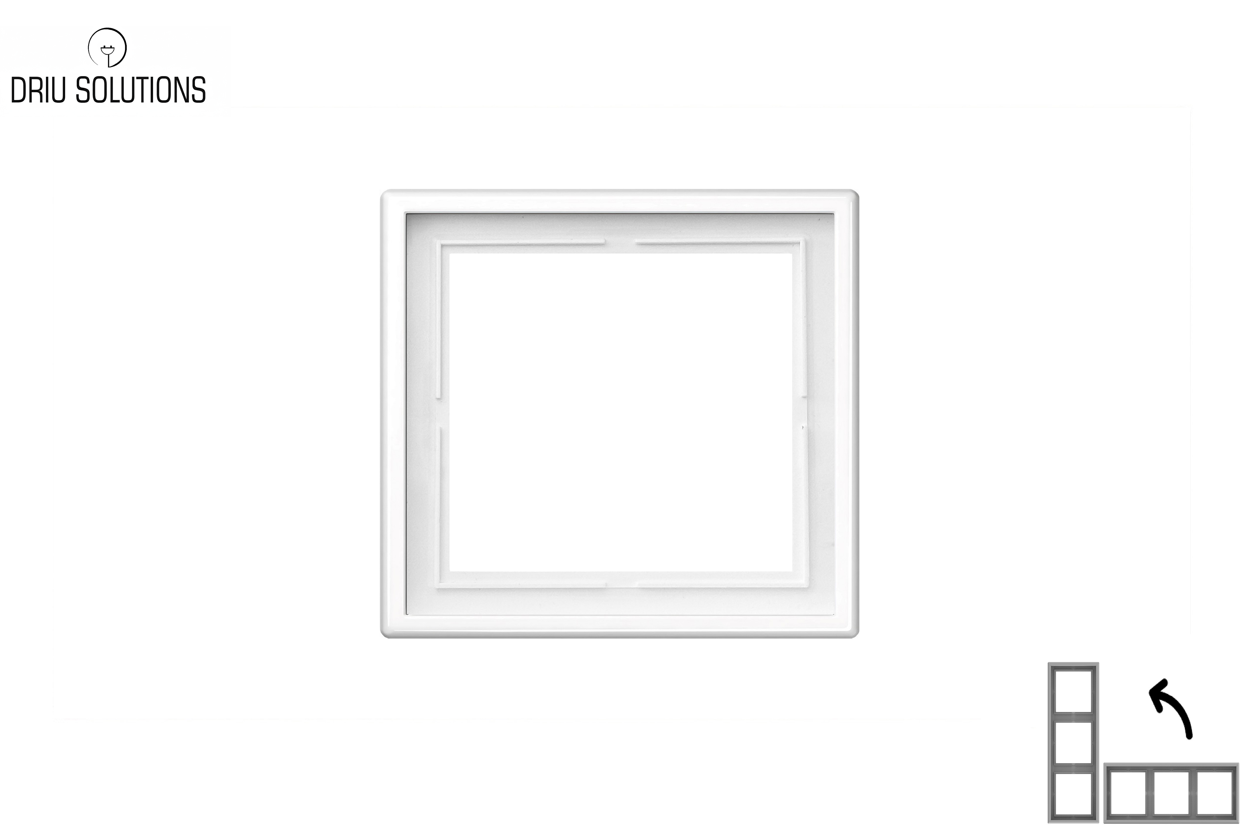 1vt. rėmelis, Superior balta mat. sp. (82.2x82.2x11mm.horizont.ir vert.montavimui). K14-445-01.S_WM