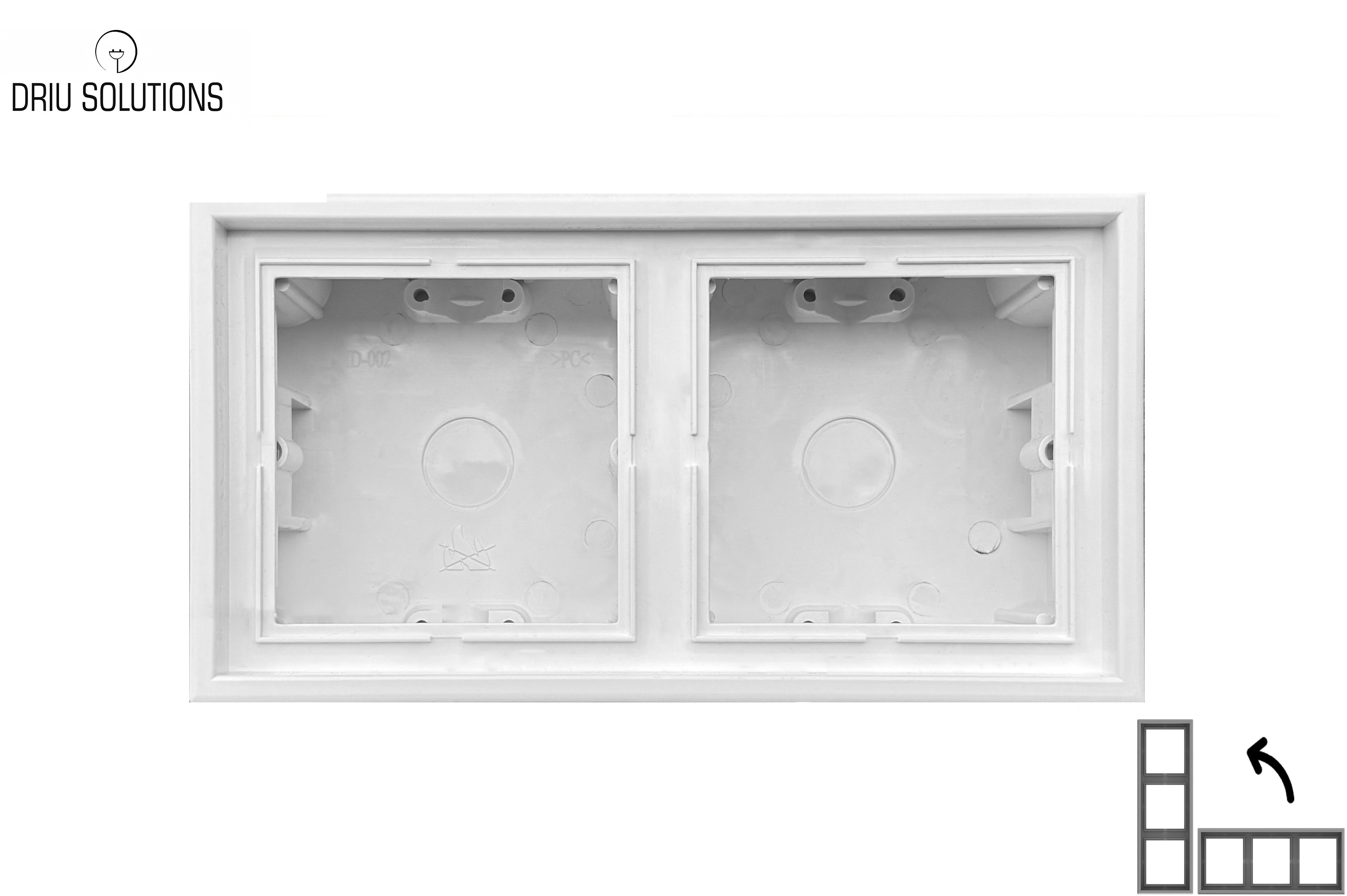 Pav. montav.dežutė/rėmelis 2vt. Superior balta mat. sp. "CUBE"84x155x47mm. PMD-002.S_WM