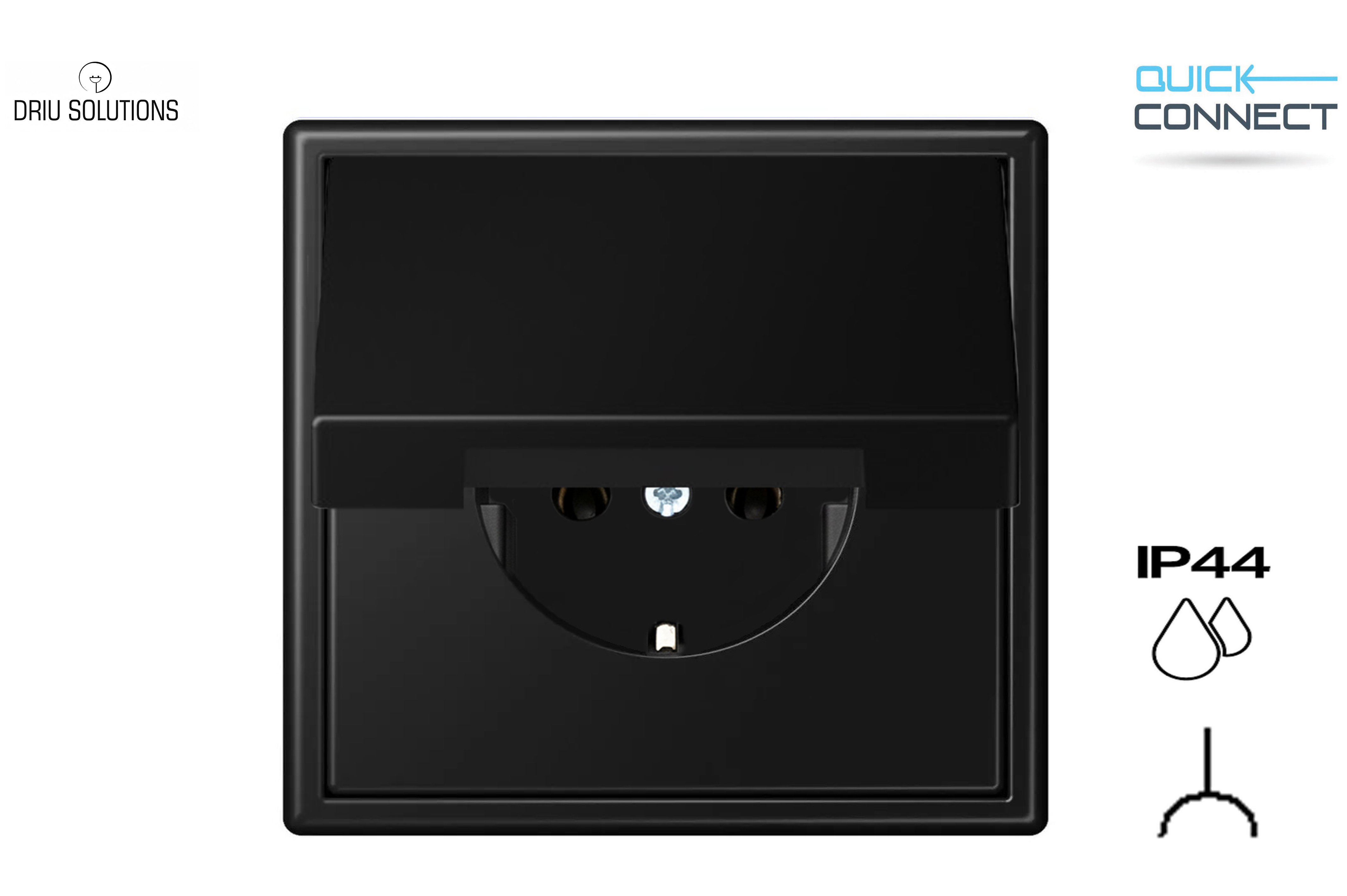 16A. 250V~ ﻿SCHUKO® ﻿ kištukinis lizdas "Profi" su spyr.kont. IP44, be rėmelio. IKL16-208-01.M/SWM