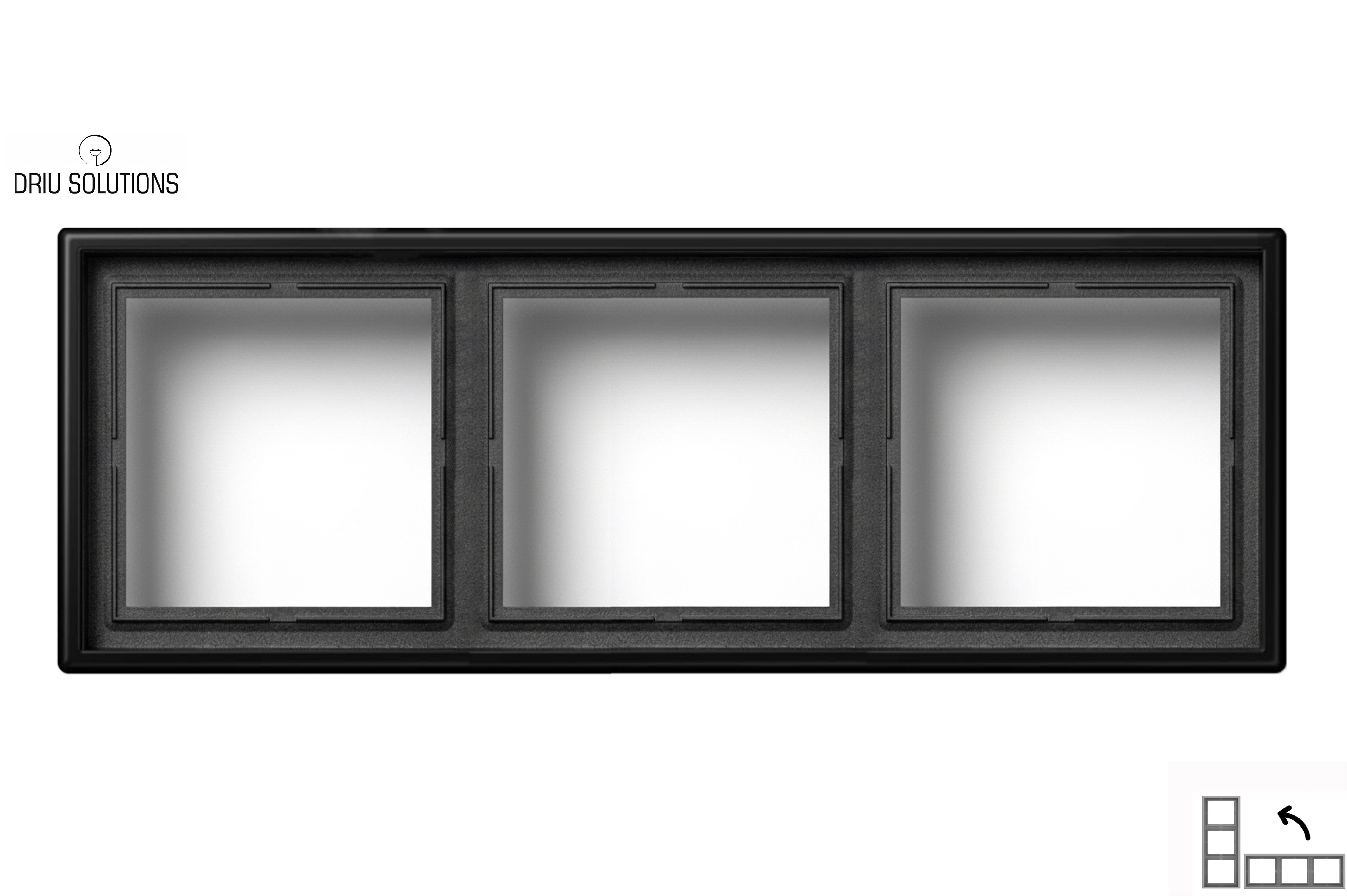 3 vietų rėmelis, deep mat black. K14-445-03.M/SWM