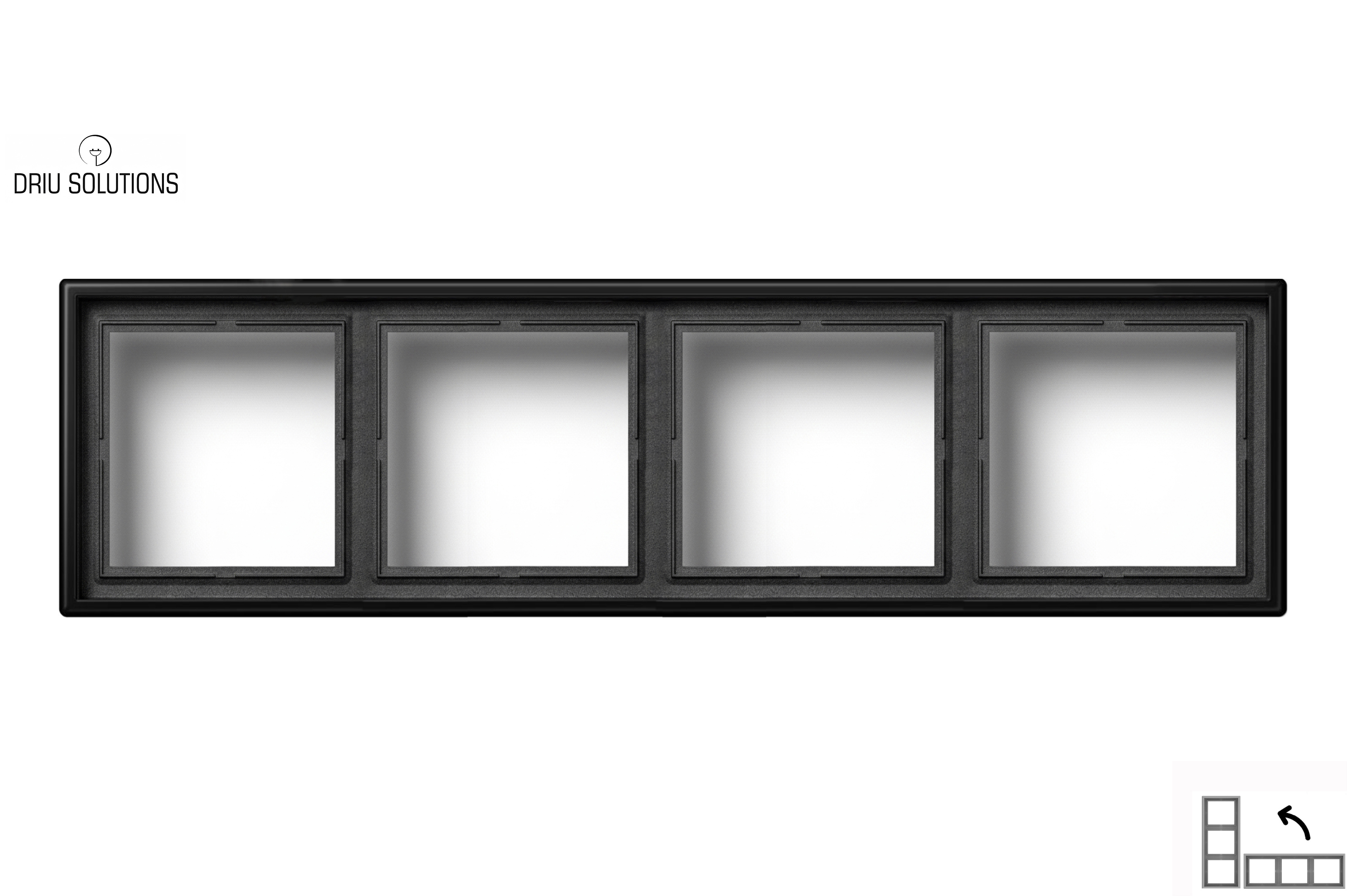 4 vietų rėmelis, deep mat black. K14-445-04.M/SWM