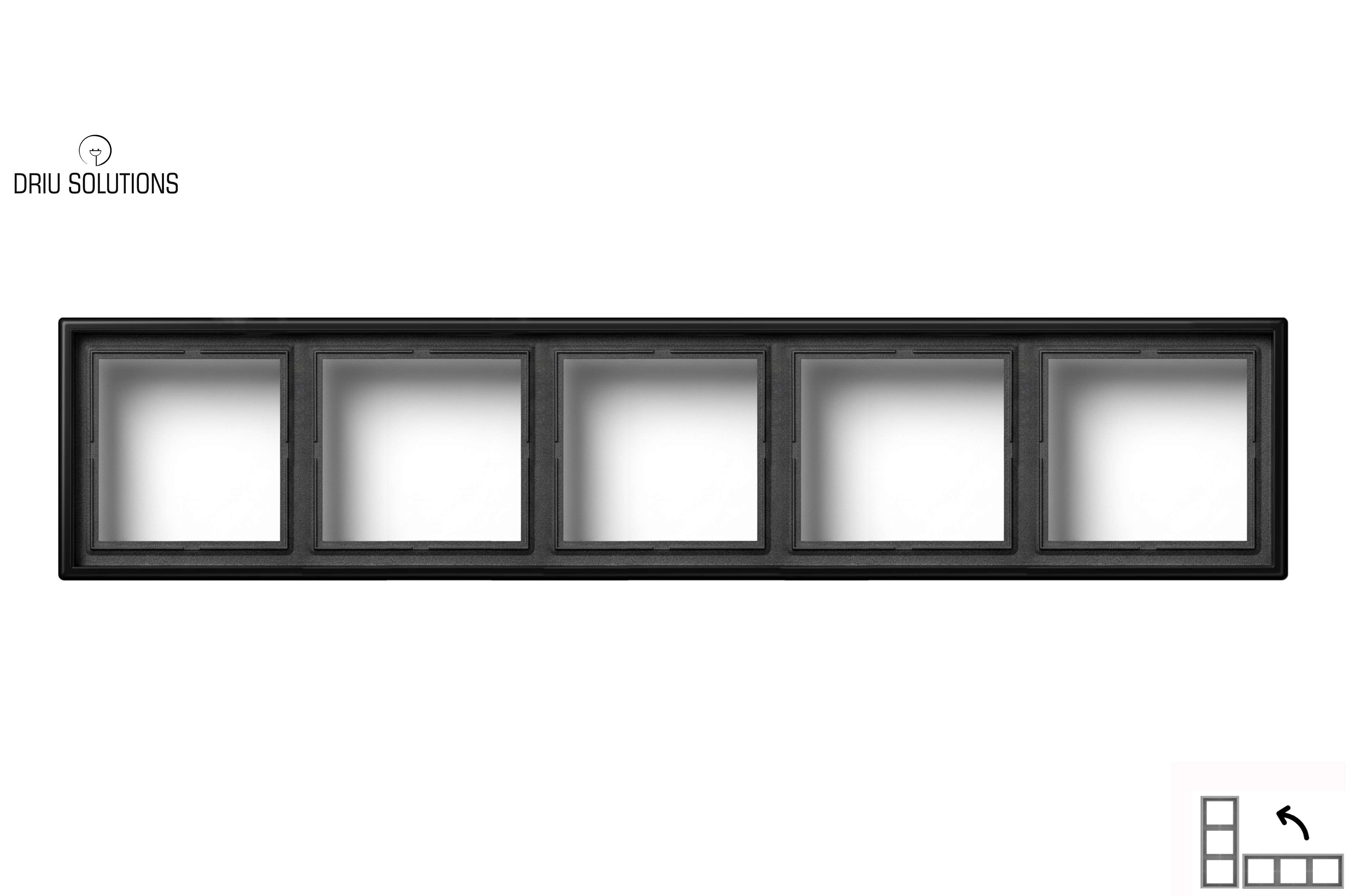 5 vietų rėmelis, deep mat black. K14-445-05.M/SWM