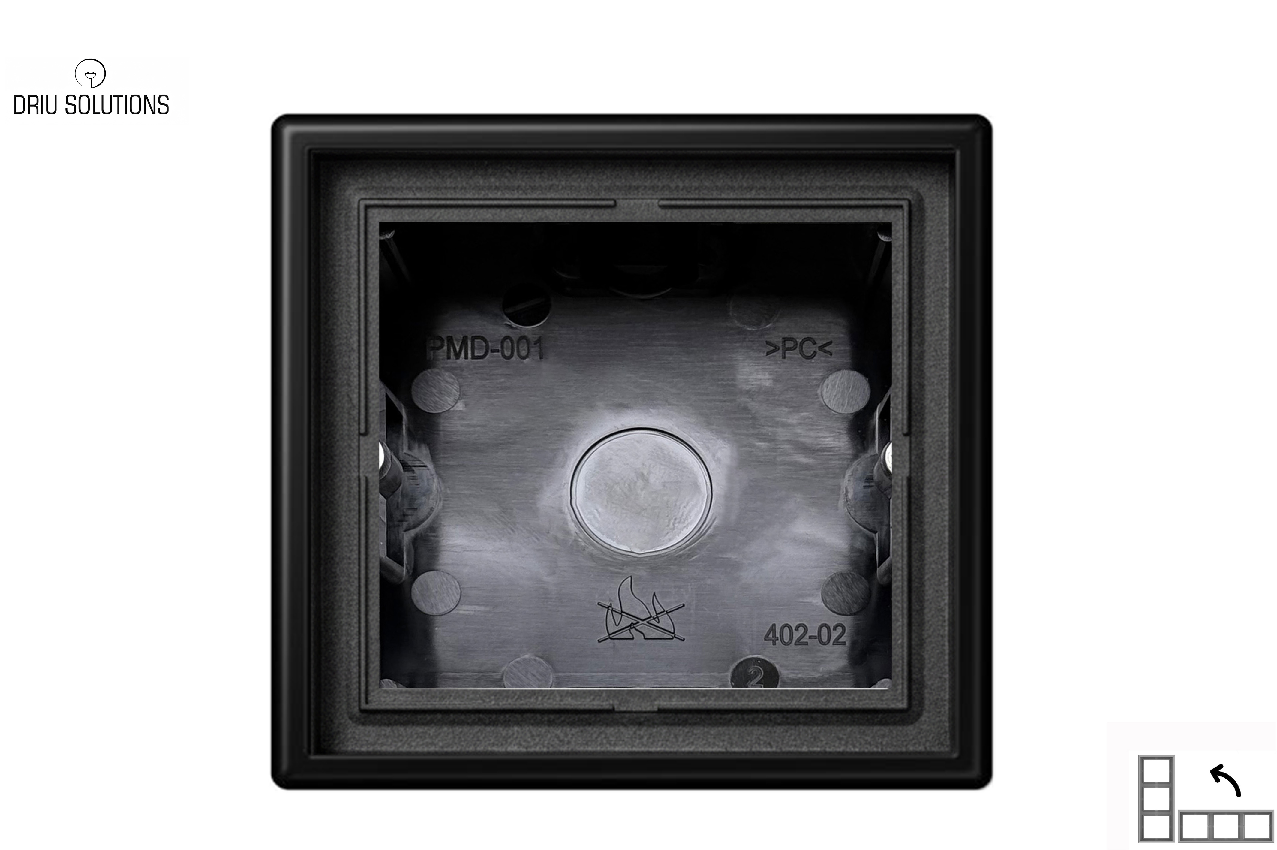 Pav. montav.dežutė/rėmelis 1-vietis CUBE 83x83x47mm. PMD-001.M/SWM